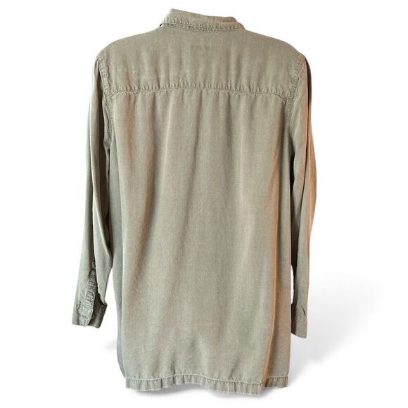 J Jill Women's Green Button-Up Collared Long Sleeve Shirt Size L - Picture 3 of 7